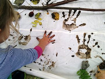 Forest School mud hanprint